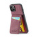 iPhone 14 Plus Fierre Shann Crazy Horse Card Holder Back Cover PU Phone Case - Wine Red