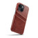 iPhone 14 Plus Fierre Shann Retro Oil Wax Texture PU Leather Case with Card Slots - Brown