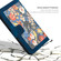 iPhone 14 Plus Floral Pattern Leather Phone Case with Lanyard - Dark Blue