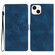 iPhone 14 Plus Flower Butterfly Embossing Pattern Leather Phone Case - Blue