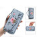 iPhone 14 Plus Flower Multi-functional Crossbody Zipper Wallet MagSafe Leather Phone Case - Blue