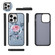 iPhone 14 Plus Flower Multi-functional Crossbody Zipper Wallet MagSafe Leather Phone Case - Blue