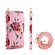 iPhone 14 Plus Flower Multi-functional Crossbody Zipper Wallet MagSafe Leather Phone Case - Pink