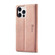 iPhone 14 Plus Forwenw F1 Series Matte Strong Magnetism Leather Phone Case - Rose Gold