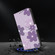 iPhone 14 Plus Fresh Painted Leather Phone Case - Dark Purple Flowers