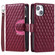 iPhone 14 Plus Glitter Lattice Zipper Wallet Leather Phone Case - Wine Red
