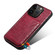 iPhone 14 Plus Imitation Crocodile Leather Back Phone Case with Holder - Rose Red