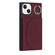 iPhone 14 Plus Litchi Texture Card Bag Phone Case - Wine Red