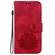 iPhone 14 Plus Lotus Embossed Leather Phone Case - Red