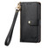 iPhone 14 Plus Love Zipper Lanyard Leather Phone Case - Black