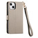 iPhone 14 Plus Love Zipper Lanyard Leather Phone Case - Gray
