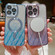 iPhone 14 Plus Loves Leaves Gradient Glitter Carbon Fiber Magsafe TPU Phone Case - Purple