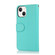 iPhone 14 Plus Microfiber Zipper Leather Phone Case - Mint Green