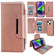 iPhone 14 Plus Multifunctional 7-Cards Wallet Leather Phone Case - Rose Gold