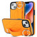 iPhone 14 Plus Non-slip Full Coverage Ring PU Phone Case with Wristband - Orange