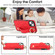iPhone 14 Plus Non-slip Full Coverage Ring PU Phone Case with Wristband - Red