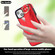 iPhone 14 Plus Non-slip Full Coverage Ring PU Phone Case with Wristband - Red