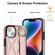 iPhone 14 Plus Non-slip Full Coverage Ring PU Phone Case with Wristband - Rose Gold
