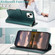 iPhone 14 Plus Peony Flowers Imprint Leather Phone Case - Green