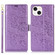 iPhone 14 Plus Peony Flowers Imprint Leather Phone Case - Purple