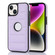 iPhone 14 Plus Piano Key Hollow Cutout PU Phone Case - Light Purple