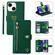 iPhone 14 Plus POLA Love Multi-Card Slots Zipper Wallet Leather Phone Case - Dark Green