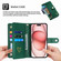 iPhone 14 Plus POLA Love Multi-Card Slots Zipper Wallet Leather Phone Case - Dark Green