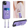 iPhone 14 Plus R20 Crossbody Rope Ring Card Holder Phone Case - Purple
