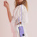 iPhone 14 Plus R20 Crossbody Rope Ring Card Holder Phone Case - Purple