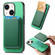 iPhone 14 Plus Retro Magsafe Card Bag PU Back Cover Phone Case - Green