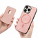 iPhone 14 Plus Retro Magsafe Card Bag PU Back Cover Phone Case - Pink