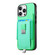 iPhone 14 Plus Retro Magsafe Cross Leather Pull-Out Card Bag Back Phone Case - Green