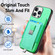 iPhone 14 Plus Retro Magsafe Cross Leather Pull-Out Card Bag Back Phone Case - Green