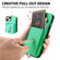 iPhone 14 Plus Retro Magsafe Cross Leather Pull-Out Card Bag Back Phone Case - Green