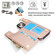 iPhone 14 Plus RFlD Anti-theft Double Buckle Ring Zipper Card Phone Case - Rose Gold