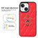 iPhone 14 Plus Rhombic PU Leather Phone Case with Ring Holder - Red
