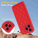 iPhone 14 Plus Rhombic Texture Phone Case with Dual Lanyard - Red