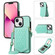 iPhone 14 Plus Rhombic Texture RFID Phone Case with Lanyard & Mirror - Mint Green