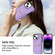 iPhone 14 Plus Ring Card Litchi Leather Back Phone Case - Purple