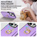 iPhone 14 Plus Ring Card Litchi Leather Back Phone Case - Purple