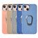 iPhone 14 Plus Ring Holder Honeycomb PU Phone Case - Coffee