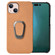 iPhone 14 Plus Ring Holder Honeycomb PU Phone Case - Orange