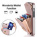 iPhone 14 Plus Ring Holder RFID Card Slot Phone Case with Long Lanyard - Rose Gold