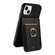 iPhone 14 Plus Ring Multifunctional Vertical Flip Wallet Back Cover Leather Phone Case - Black
