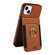 iPhone 14 Plus Ring Multifunctional Vertical Flip Wallet Back Cover Leather Phone Case - Brown