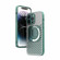 iPhone 14 Plus R-JUST Square Round Mirror PC+TPU Phone Case - Green