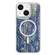 iPhone 14 Plus Shell Texture Multicolor MagSafe TPU Phone Case - Peacock Blue
