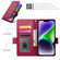 iPhone 14 Plus Side Buckle Magnetic Frosted Leather Phone Case - Wine Red