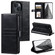 iPhone 14 Plus Simple 6-Card Wallet Leather Phone Case - Black