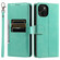 iPhone 14 Plus Simple 6-Card Wallet Leather Phone Case - Green